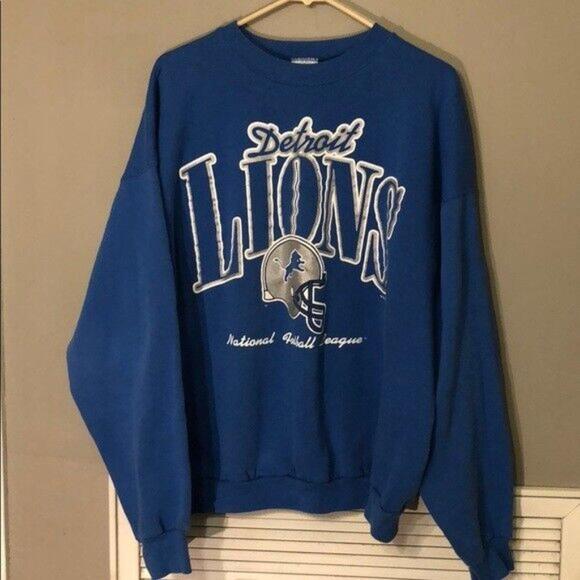 Tops - Detroit Lions N Fl  Royal Blue Sweatshirt Unisex Men Women 1999